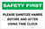 Safety First: Sanitize Hands Before & After Using Time Clock Landscape - Label