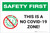 Safety First: This is a No COVID-19 Zone Landscape - Label