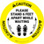 Caution: Please Stand 6 Feet Apart While Waiting Shoe Prints - Circular - Floor Sign