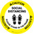Caution: Social Distancing Please Stand In The Frame Shoe Prints - Circular - Floor Sign