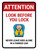 Attention Look Before You Lock Portrait - Wall Sign
