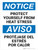 Notice: Protect Yourself From Heat Stress Bilingual Portrait - Wall Sign