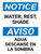 Notice: Water Rest Shade Bilingual Portrait - Wall Sign