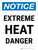 Notice: Extreme Heat Danger Portrait - Wall Sign