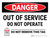 Danger: Out Of Service Do Not Operate Do Not Remove Landscape - Wall Sign