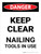 Danger: Keep Clear Nailing Tool In Use Portrait - Wall Sign