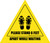 Please Stand 6 Feet Apart While Waiting Shoe Prints Triangle