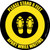 Please Stand 6 Feet Apart While Waiting Shoe Prints Yellow/Black - Circular - Floor Sign