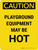 Caution: Playground Equipment May Be Hot Portrait - Wall Sign