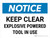 Notice: Keep Clear Explosive Powered Tool In Use Landscape - Wall Sign