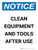 Notice: Clean Equipment And Tools After Use Portrait - Wall Sign