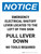 Notice: Emergency Electrical Shutoff Lever Portrait - Wall Sign