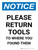 Notice: Please Return Tools To Where You Found Them Portrait - Wall Sign