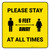 Please Stay 6 Feet Away At All Times With Icon Yellow Square