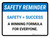Safety Reminder: Safety = Success Landscape - Wall Sign