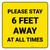 Please Stay 6 Feet Away At All Times Yellow Square