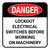 Danger: Lockout Electrical Switches Before Working Square - Floor Sign