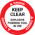 Danger: Keep Clear Explosive Powered Tool In Use Circular - Floor Sign