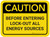 Caution: Before Entering Lock Out All Energy Sources Rectangular - Floor Sign