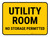 Utility Room No Storage Permitted Rectangular - Floor Sign