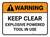 Warning: Keep Clear Explosive Powered Tool In Use Rectangular - Floor Sign