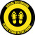 Social Distancing Please Stand In The Frame Shoe Prints Yellow/Black - Circular - Floor Sign