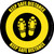 Keep Safe Distance Shoe Prints Yellow Black Circular - Floor Sign