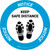 Notice: Keep Safe Distance Shoe Prints Circular - Floor Sign