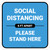 Social Distancing Please Stand Here 6 Ft Apart Blue Square - Floor Sign