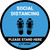 Social Distancing Please Stand Here 6 Ft Apart Shoe Prints Blue Circular - Floor Sign