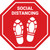Social Distancing Shoe Prints Stop - Floor Sign