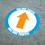One Way Traffic - Up Arrow Orange - Floor Sign