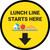 Lunch Line Starts Here Circle - Floor Sign