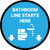 Line Starts Here Bathroom Icon Circle - Floor Sign