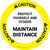 Caution: Protect Yourself And Others Maintain Distance Circular - Floor Sign
