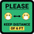 Please Keep Distance of 6 ft with Emojis Green Square - Floor Sign