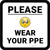 Please Wear Your PPE with Emoji Square - Floor Sign