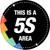 5S Area Sign (Black)