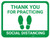 Thank You for Practicing Social Dist - Feet - Green - Floor Sign