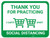 Thank You for Practicing Social Dist - 2 Carts - Green - Floor Sign