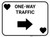 One Way Traffic Right Arrow Black Hearts - Rectangle Casino - Floor Sign