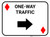 One Way Traffic Right Arrow Red Diamonds - Rectangle Casino - Floor Sign