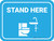 Stand Here Bathroom Icon Rectangle - Floor Sign