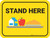 Stand Here Lunch Icon Rectangle - Floor Sign