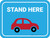 Stand Here Pick Up Icon Rectangle - Floor Sign