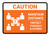 Caution Maintain Distance with Icon Orange Landscape - Floor Sign
