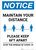 Notice: Maintain Your Distance ANSI Portrait - Wall Sign