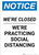 Notice: We Are Closed Practicing Social Distancing ANSI Portrait - Wall Sign