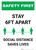 Safety First: Stay 6ft Apart - Social Distance Saves Lives Portrait - Wall Sign