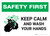 Safety First: Keep Calm And Wash Your Hands Landscape - Wall Sign